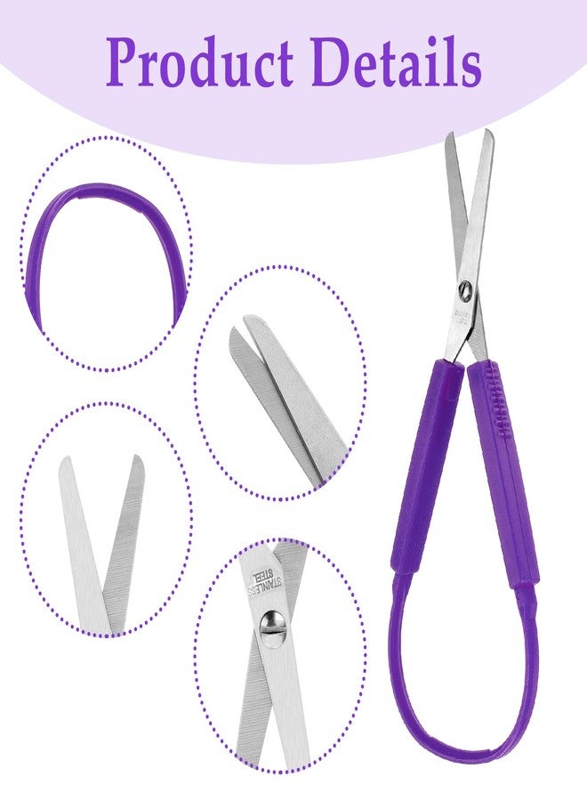 Yolev Loop Scissors 3Pcs Adaptive Scissors for Toddlers 5.5 Inch Colorful Training Scissors for Kids Special Need Children Back to Schools (Yellow, Purple, Green) - Image 3