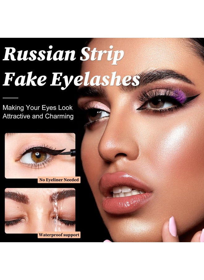 LoveOurHome 7 Pairs Fake Eyelashes Fluffy False Eyelashes Faux Mink Wispy Lashes Natural Look Lash Extension Eye Lashes 21Mm 6D Volume Colorful Strips False Lashes With Tweezers For Women Teen Girls  - Image 5