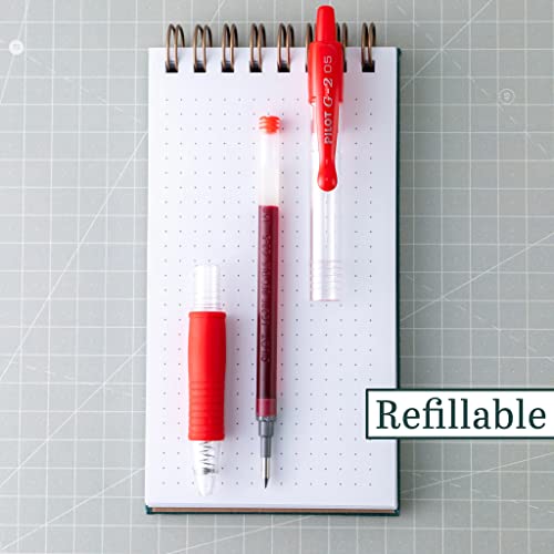 Pilot G2 Premium Gel Roller Pens, Extra Fine Point 0.5 mm, Red Pens, Pack of 8 - Ideal for Everyday Writing & Office Tasks - Image 2