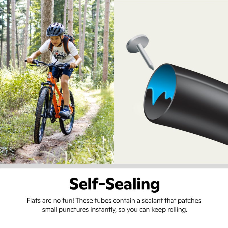 SCHWINN أنبوب دراجة بديل من شوين، صمام شرادر، ذاتي الختم، 24 بوصة × 1.75 بوصة-2.125 بوصة، أسود - Image 3