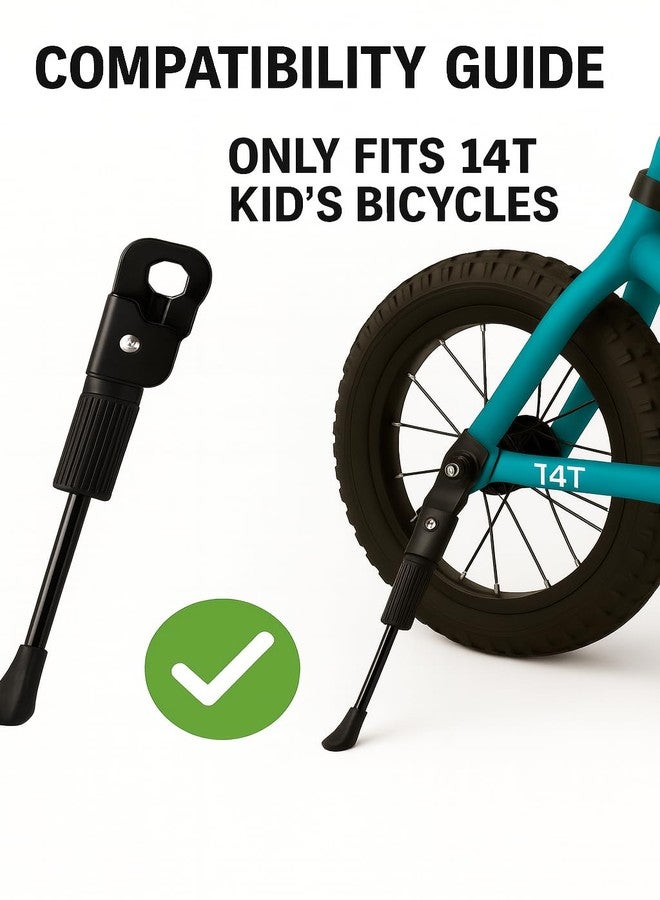 VAMOS® 14 Inch Kids Cycle Stand & Kickstand for 14T Bicycles | Fits Tyre Size 14×1.75/2.125/2.35/2.40 | Hub Axle Bracket Mount | Heavy-Duty Steel with Anti-Slip Rubber Base - Image 5