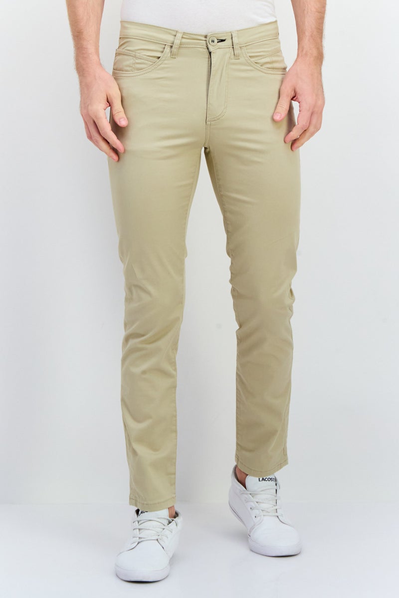 Sorbino Men Regular Fit Solid Chino Pants, Beige - Image 1