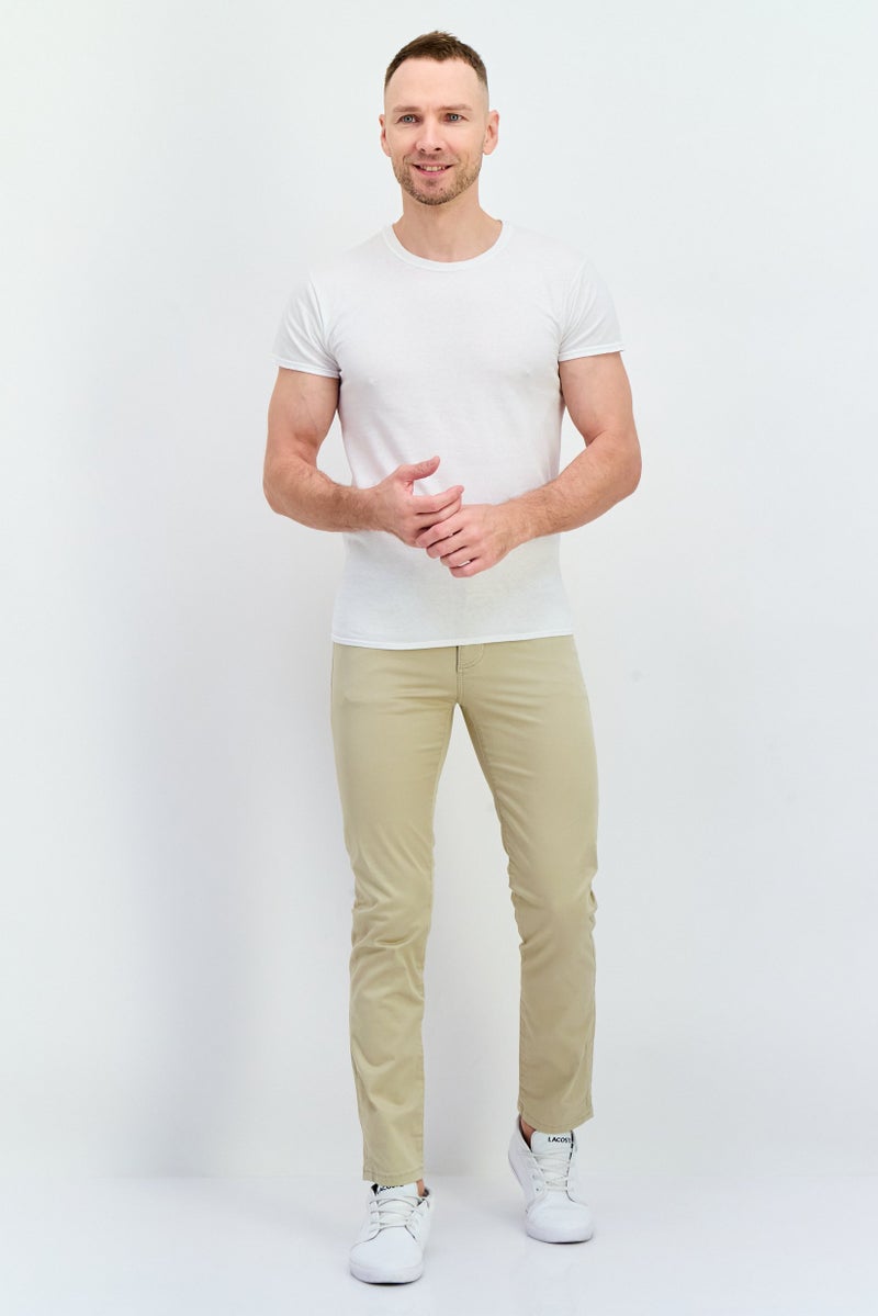 Sorbino Men Regular Fit Solid Chino Pants, Beige - Image 4