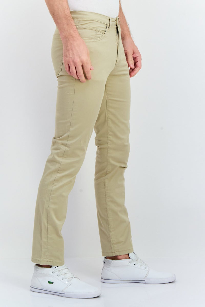 Sorbino Men Regular Fit Solid Chino Pants, Beige - Image 2