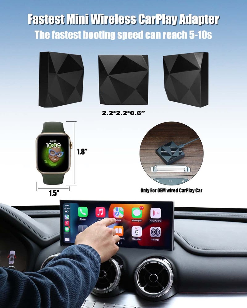 Generic GMURA Wireless CarPlay Adapter 5Ghz WiFi Auto Connect for Factory Wired CarPlay Cars After 2016 Convert Wired to Wireless CarPlay Dongle 2022 New  - Image 2