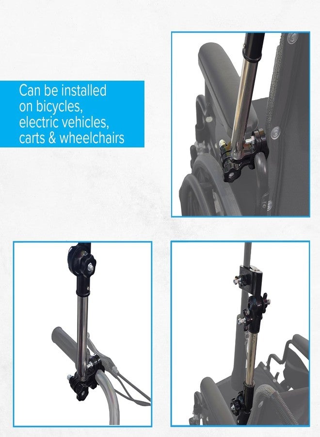 TARSHYRY Elderly Mobility Scooter Umbrella Mount Holder, Universal Adjustable Stretch Umbrella Stand for Handlebars with Diameter of 20-25mm and Mobility Scooter,Stroller,Wheelchair,Beach Chair - Image 3