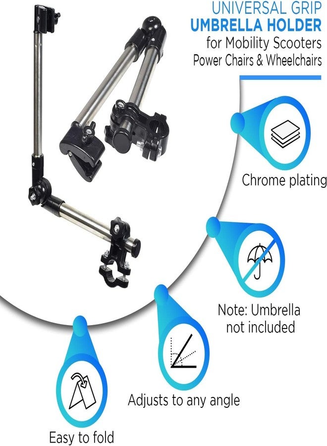 TARSHYRY Elderly Mobility Scooter Umbrella Mount Holder, Universal Adjustable Stretch Umbrella Stand for Handlebars with Diameter of 20-25mm and Mobility Scooter,Stroller,Wheelchair,Beach Chair - Image 2