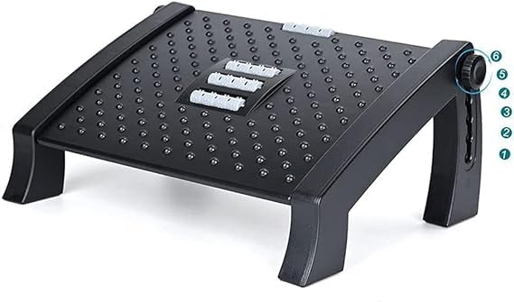 Botash Adjustable Footrest for Office Chair with Massage Texture and RollerErgonomic Footrest Under Desk with 6 Heights Leg Resting Stool for HomeOffice Table and Sofa1 pcsMulticolor model 1 - Image 3