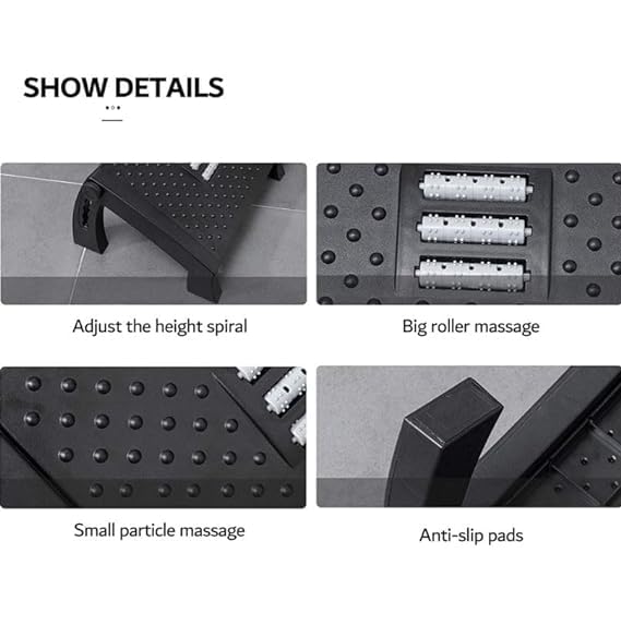 Botash Adjustable Footrest for Office Chair with Massage Texture and RollerErgonomic Footrest Under Desk with 6 Heights Leg Resting Stool for HomeOffice Table and Sofa1 pcsMulticolor model 1 - Image 4