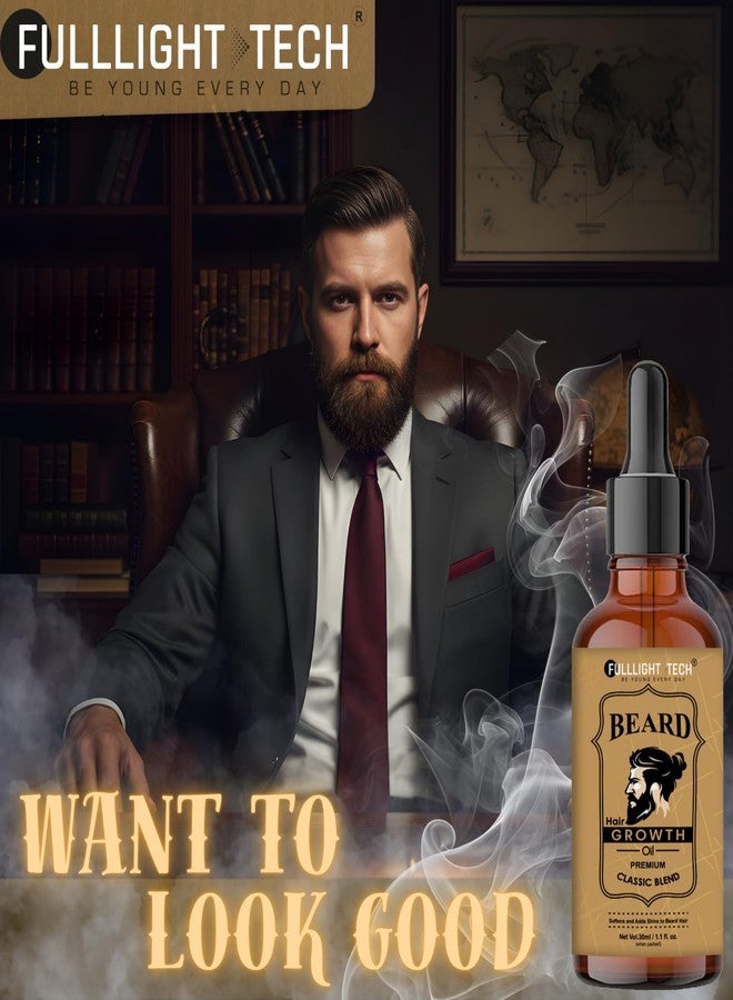 Fulllight Tech Beard Growth Oil for Men-30ml | Natural & Organic Beard Care with Cedarwood, Argan & Rosemary Oils | Promotes Thicker, Fuller Beard | Softens & Fills Patches | Non-Greasy - Image 2