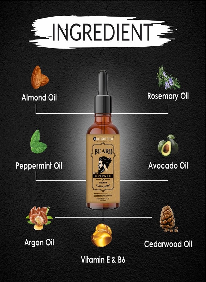 Fulllight Tech Beard Growth Oil for Men-30ml | Natural & Organic Beard Care with Cedarwood, Argan & Rosemary Oils | Promotes Thicker, Fuller Beard | Softens & Fills Patches | Non-Greasy - Image 4