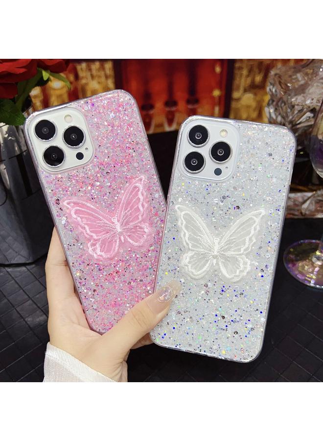 S-TOP Case For iPhone 12 mini Starry Sequin Embroidered Butterfly Epoxy TPU Phone Case - Image 4