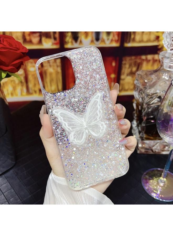 S-TOP Case For iPhone 12 mini Starry Sequin Embroidered Butterfly Epoxy TPU Phone Case - Image 2