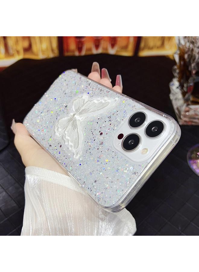 S-TOP Case For iPhone 12 mini Starry Sequin Embroidered Butterfly Epoxy TPU Phone Case - Image 3