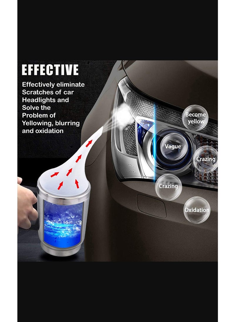 MR.SMART Professional Headlight Restoration Kit 800ml – Advanced Headlight Lens Restoration System with Vapor Repair Cup, Polishing Solution & Sanding Block – Restores Yellow, Oxidized & Foggy Headlights – Long-Lasting Crystal Clear Finish – Easy DIY Car Headlight Repair Kit - Image 5