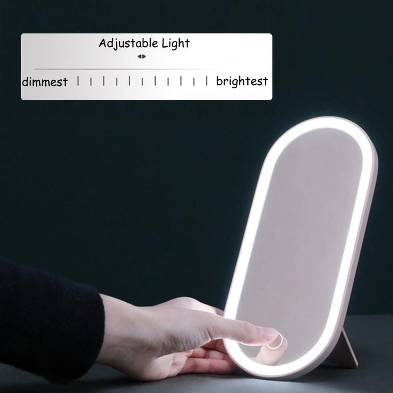 AMYESE حافظة مكياج AMYESE 2025 مع مرآة، صندوق مستحضرات تجميل محمول مع مرآة مضاءة LED لغرفة النوم، السفر، منظم مكياج متعدد الاستخدامات، حقيبة تخزين محمولة، حجم السفر، هدية للأمهات والسيدات والفتيات - Image 5
