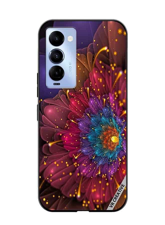 VR CREATIVE Protective Case Cover For Tecno Camon 18/18 P Flower Design Multicolour - Image 1