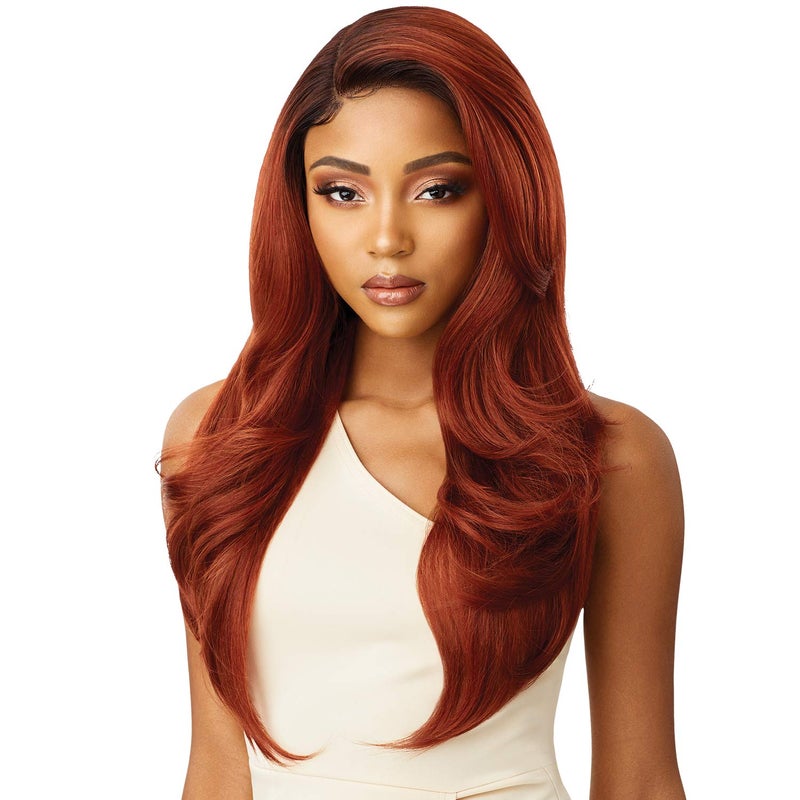 Outre Premium Swiss Lace Front Wig Melted Hairline CATALINA EartoEar Soft Lace Preattached Elastic band 1B
