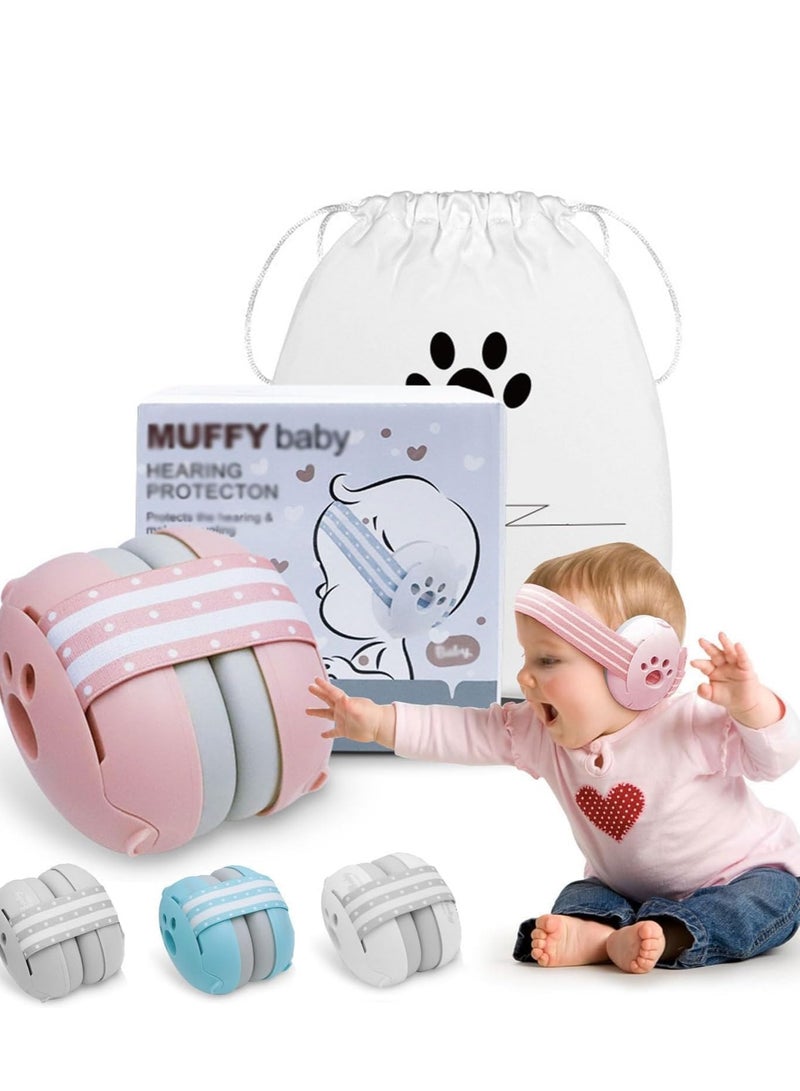 WENTCCION Baby Ear Muffs With Elastic Headband,Noise Reduction Earmuffs for Infants up to 36 Months,Comfortable Baby Headphone Prevent Hearing Damage & Improve Sleep on the Go - Image 1