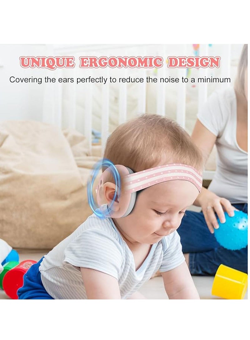 WENTCCION Baby Ear Muffs With Elastic Headband,Noise Reduction Earmuffs for Infants up to 36 Months,Comfortable Baby Headphone Prevent Hearing Damage & Improve Sleep on the Go - Image 2