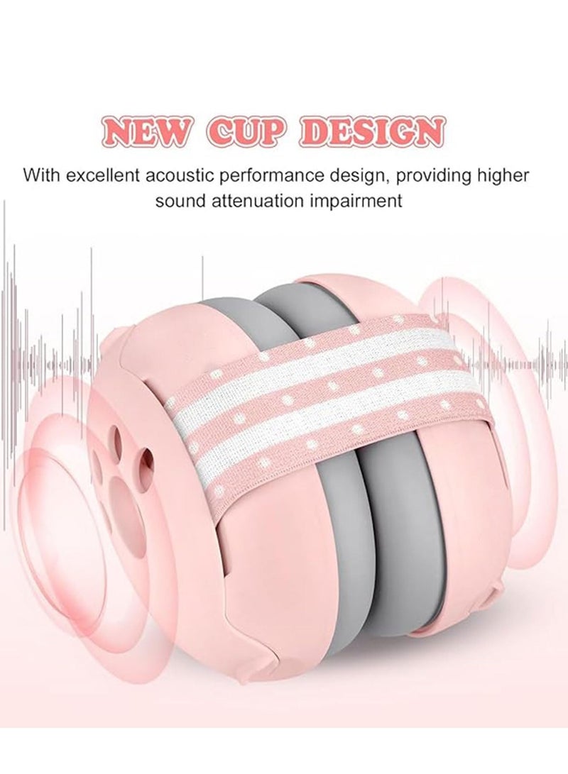 WENTCCION Baby Ear Muffs With Elastic Headband,Noise Reduction Earmuffs for Infants up to 36 Months,Comfortable Baby Headphone Prevent Hearing Damage & Improve Sleep on the Go - Image 3