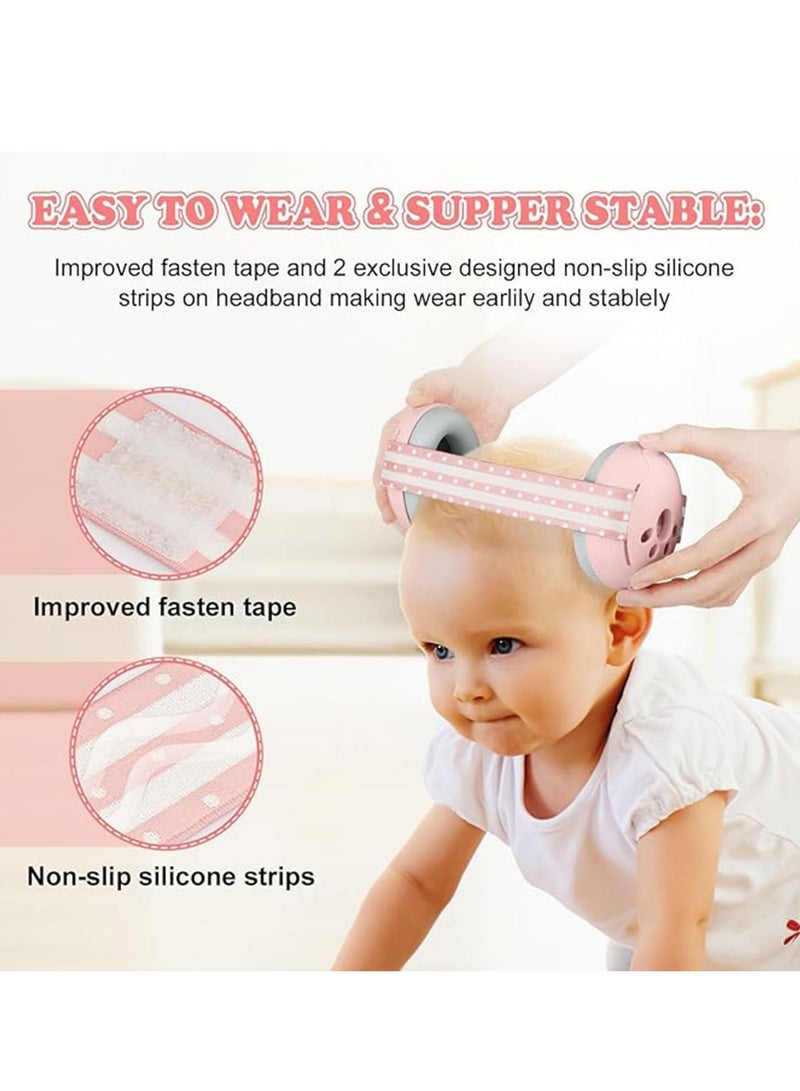 WENTCCION Baby Ear Muffs With Elastic Headband,Noise Reduction Earmuffs for Infants up to 36 Months,Comfortable Baby Headphone Prevent Hearing Damage & Improve Sleep on the Go - Image 4