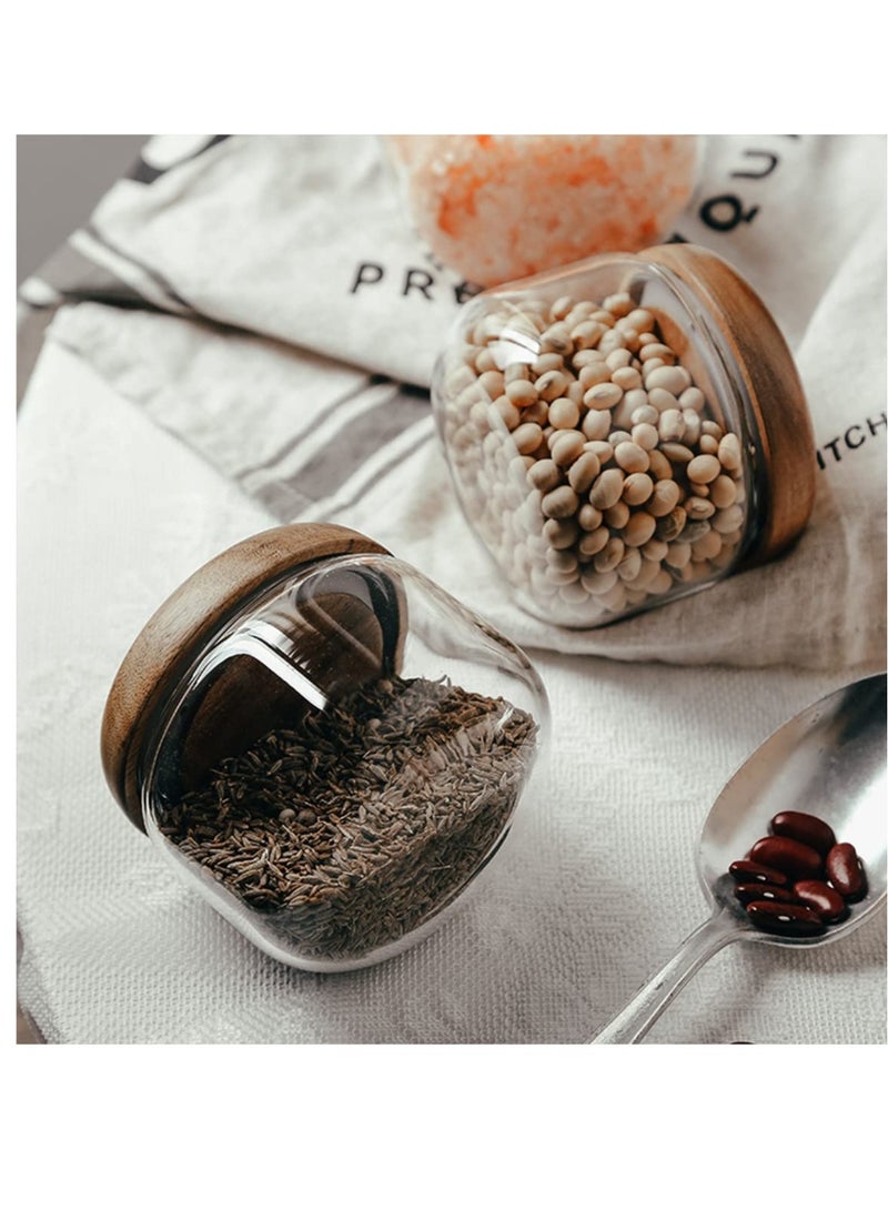 إكسفور حاويات القهوة الزجاجية ، خزانات تخزين المطبخ مع غطاء خشبي مغلق ، حاويات تخزين الأغذية الزجاجية للقهوة ، التوابل ، الشوفان بين عشية وضحاها ، الحبوب ، الأرز ، الحلوى - Image 3