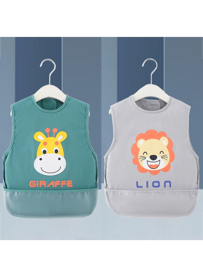 Children's Sleeveless Smock For Eating, Waterproof And Anti-dirty, Fashionable Outer A, Baby Summer Protective Clothing, Baby Reverse Wearing Bib