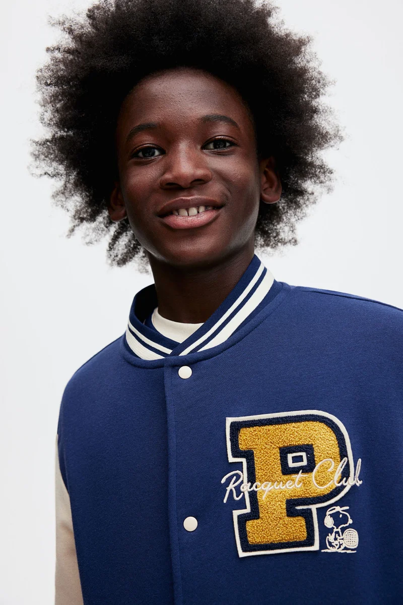 اتش اند ام Appliqud baseball jacket