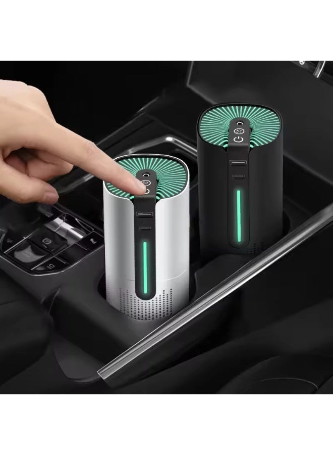 جهاز تنقية هواء محمول مزود بفلتر HEPA | يعمل بمنفذ USB | تشغيل هادئ | منقي هواء للمنزل والمكتب والسيارة | أبيض - Image 3