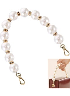 Generic Purse Chain Strap with Crystal 12.7", 0.78" Large Elegant Bead Pearl Handbag Chain Charms Accessory for Women Handbag, Minaudiere, Clutch, Sturdy Pearl Purse Handles Replacement(Purse Handle B)  - Image 1