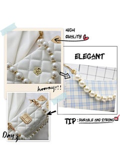 Generic Purse Chain Strap with Crystal 12.7", 0.78" Large Elegant Bead Pearl Handbag Chain Charms Accessory for Women Handbag, Minaudiere, Clutch, Sturdy Pearl Purse Handles Replacement(Purse Handle B)  - Image 4