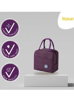 ROBUST Robust Insulated Lunch Bags For Women and Men, Leak-Proof Water-Resistant Cooler Tote Bag Container For Adults, Kids, Light-Weight Portable Lunch Box For Office Work, Outdoor, Picnic, School (Purple)  - Image 2