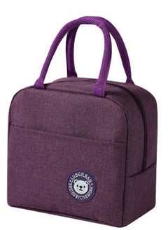 ROBUST Robust Insulated Lunch Bags For Women and Men, Leak-Proof Water-Resistant Cooler Tote Bag Container For Adults, Kids, Light-Weight Portable Lunch Box For Office Work, Outdoor, Picnic, School (Purple)  - Image 1