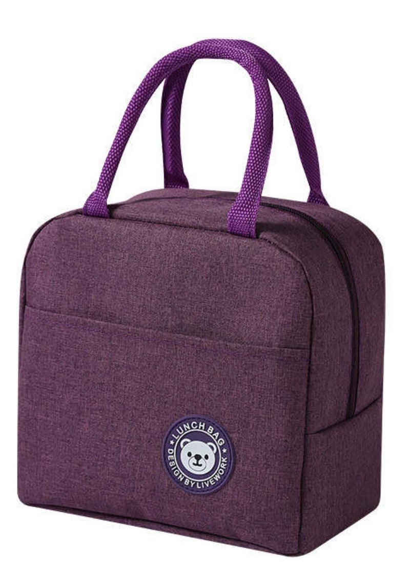 ROBUST Robust Insulated Lunch Bags For Women and Men, Leak-Proof Water-Resistant Cooler Tote Bag Container For Adults, Kids, Light-Weight Portable Lunch Box For Office Work, Outdoor, Picnic, School (Purple)  - Image 1