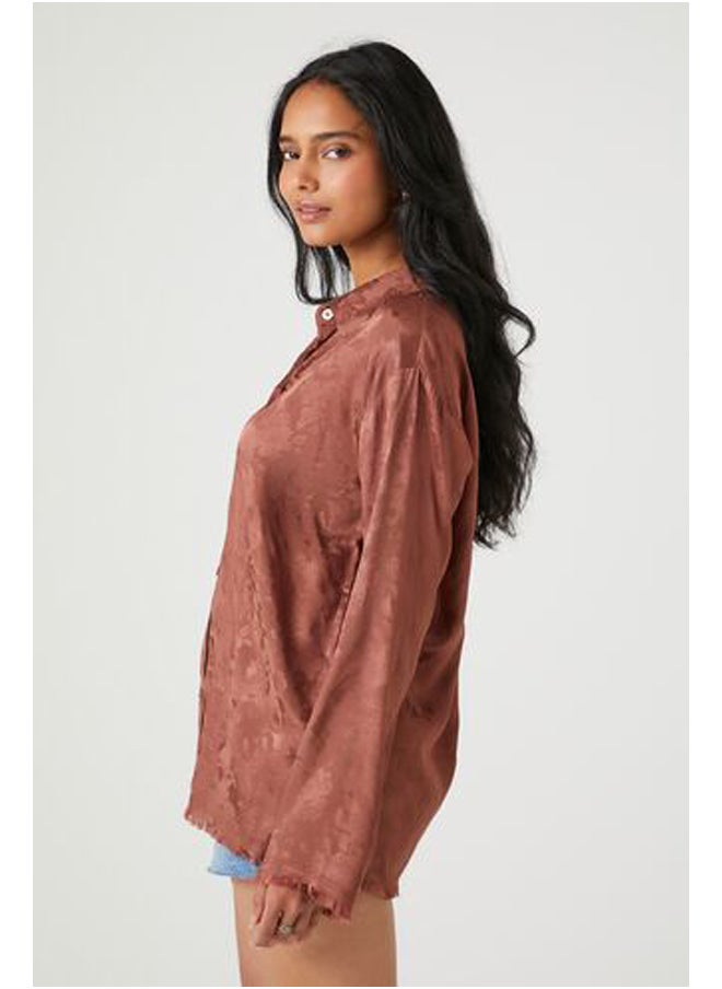 FOREVER 21 - Floral Print Distressed Shirt - Image 1