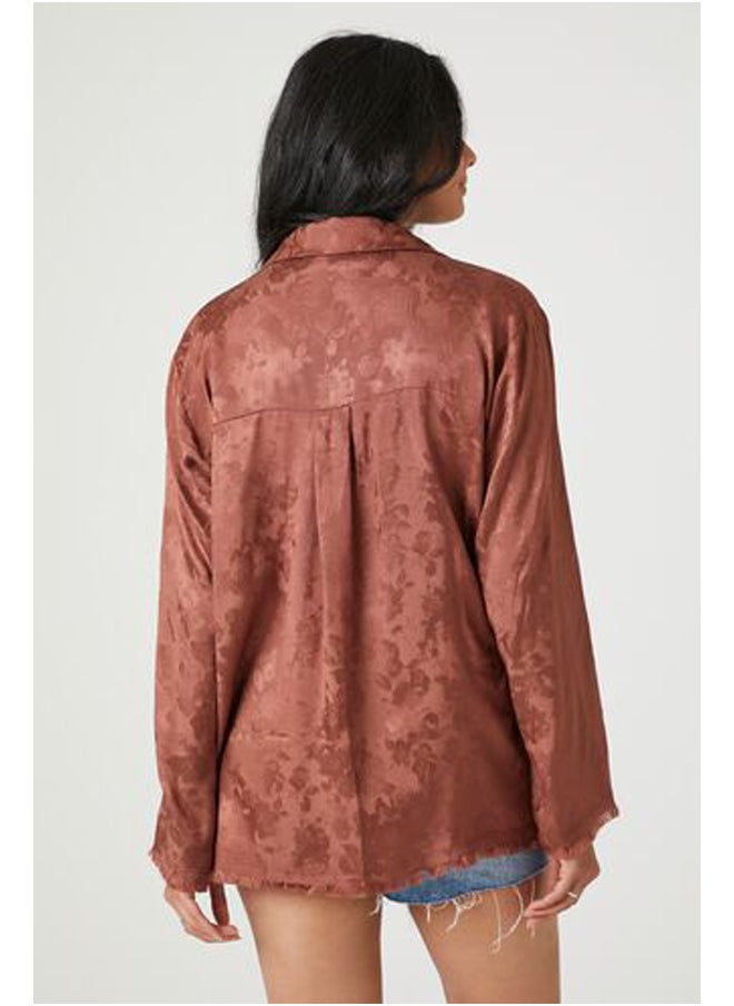 FOREVER 21 - Floral Print Distressed Shirt - Image 1