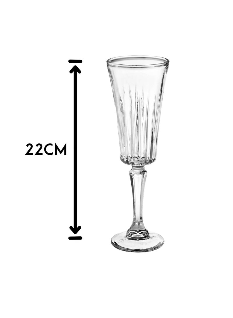طقم كؤوس زجاجية فاخرة للمشروبات – 6 قطع بارتفاع 22 سم وسعة 175 مل - Image 3