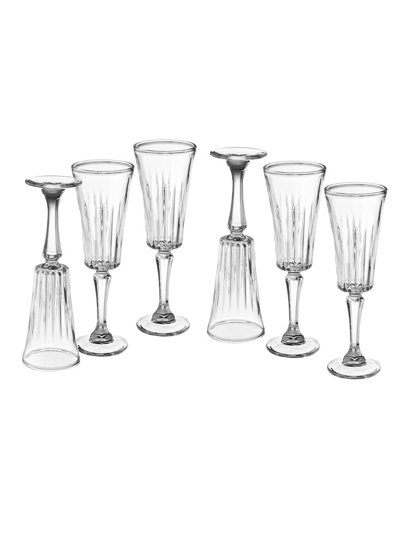 طقم كؤوس زجاجية فاخرة للمشروبات – 6 قطع بارتفاع 22 سم وسعة 175 مل - Image 2