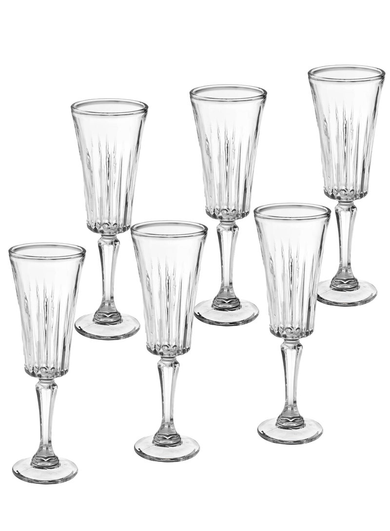 طقم كؤوس زجاجية فاخرة للمشروبات – 6 قطع بارتفاع 22 سم وسعة 175 مل - Image 5