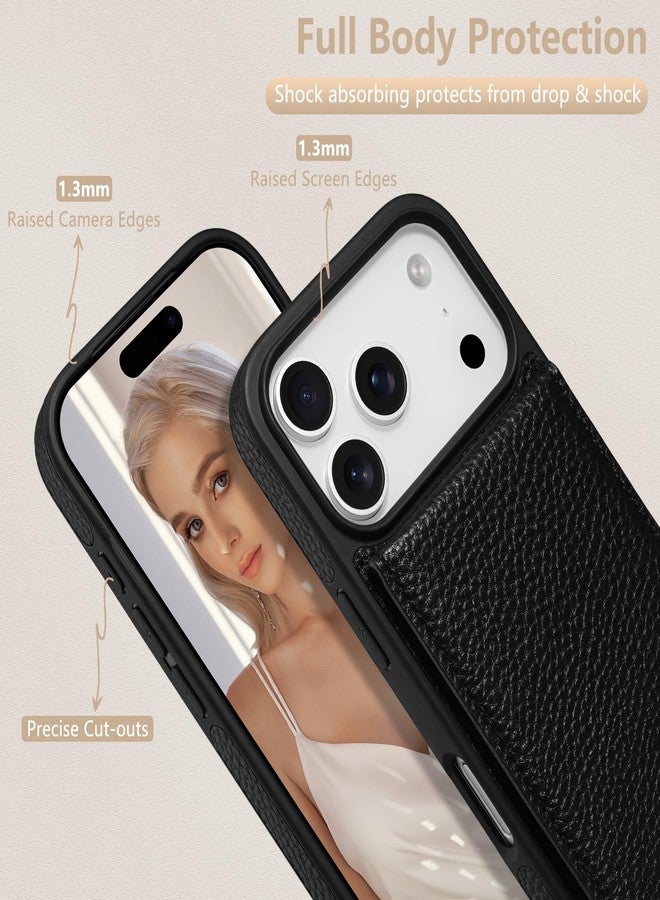 Keallce Case for Phone 6.3'', Detachable Crossbody Case Wallet with RFID Blocking Card Holder, Folio Leather Phone Cover with Lanyard Strap for Lady, Black - Image 5