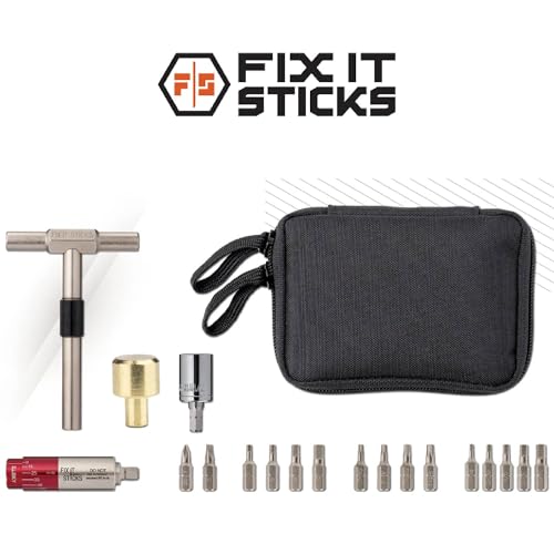 Fix It Sticks Tightening +/- 10% Accurate 15-65 inch-lbs All-In-One Torque Driver Tool Kit w/T-Way Wrench Bits Socket Adapters Bundle Brass Hammer Head Steel Insert Bit - Image 3