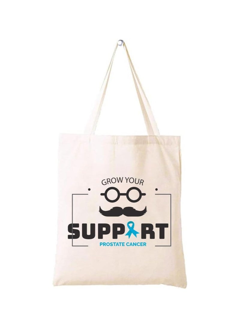 PRINTSHOP4ME Movember Awareness Cotton Jute Bag Eco-Friendly Tote For Supporting Men's Health Initiatives Ideal For Events,Fundraisers And Everyday Use Perfect For Supporting ProstateCancer Initiatives - Image 1