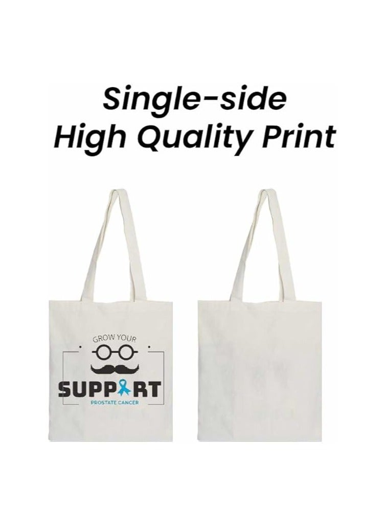 PRINTSHOP4ME Movember Awareness Cotton Jute Bag Eco-Friendly Tote For Supporting Men's Health Initiatives Ideal For Events,Fundraisers And Everyday Use Perfect For Supporting ProstateCancer Initiatives - Image 4