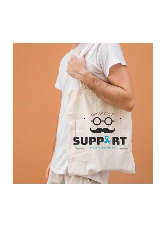 PRINTSHOP4ME Movember Awareness Cotton Jute Bag Eco-Friendly Tote For Supporting Men's Health Initiatives Ideal For Events,Fundraisers And Everyday Use Perfect For Supporting ProstateCancer Initiatives - Image 5