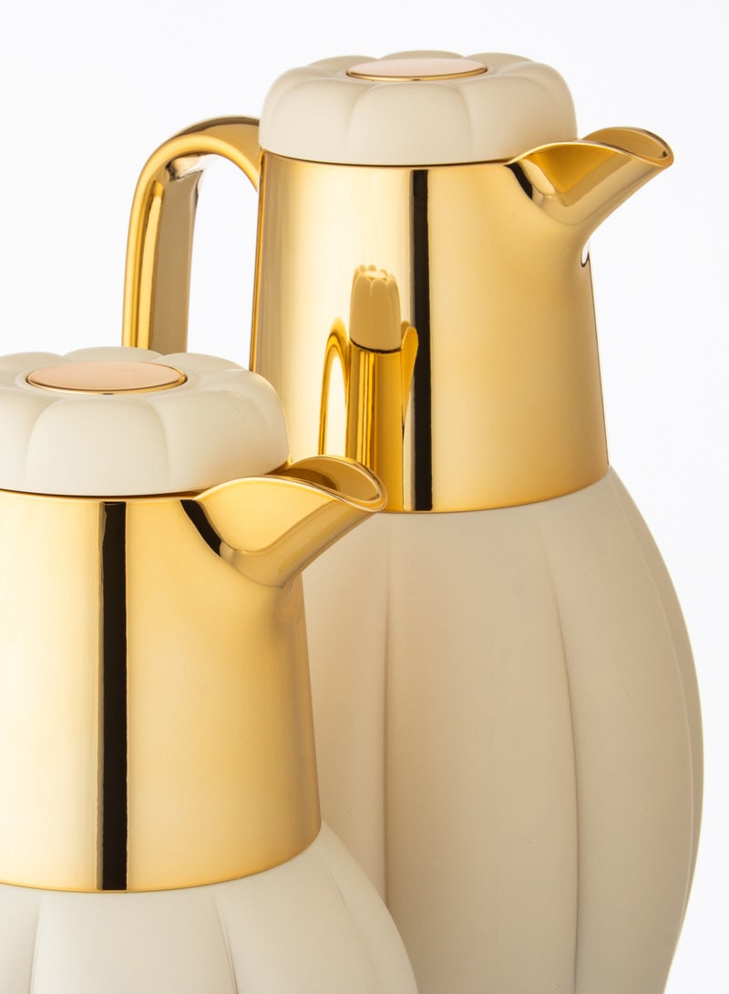 ريفان طقم ترامس للشاي والقهوة 2 قطعة اللون بيج ذهبي (0.5 ليتر + 1 ليتر ) - Image 3