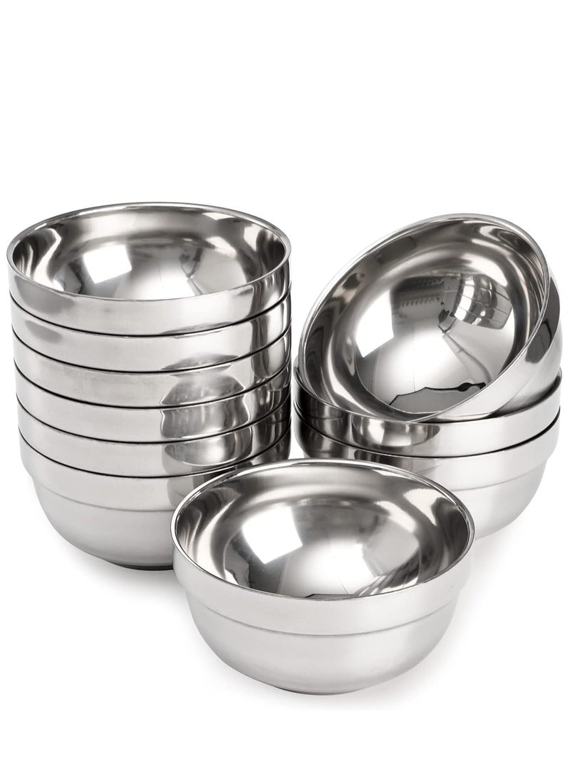 Bin Shihoun Abomar Co - Set of 10 double wall stainless steel bowls 11.5cm 200ml - Image 1