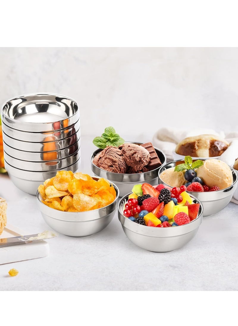 Bin Shihoun Abomar Co - Set of 10 double wall stainless steel bowls 11.5cm 200ml - Image 1