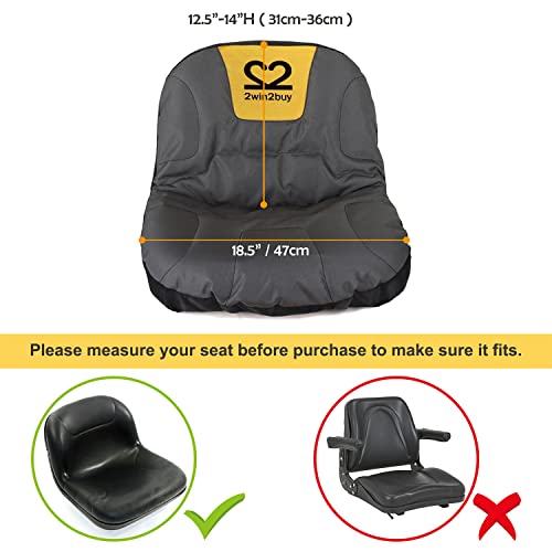 2win2buy Riding Lawn Mower Seat Cover, Heavy Duty 600D Polyester Oxford Tractor Seat Cover with Padded Cushion Surface, Durable Waterproof Seat Cover Fits Craftsman,Cub Cadet,Kubota Lawn Mower Tractor - Image 3
