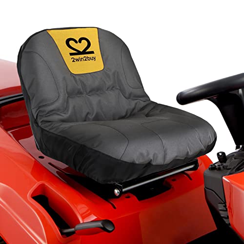 2win2buy Riding Lawn Mower Seat Cover, Heavy Duty 600D Polyester Oxford Tractor Seat Cover with Padded Cushion Surface, Durable Waterproof Seat Cover Fits Craftsman,Cub Cadet,Kubota Lawn Mower Tractor - Image 1